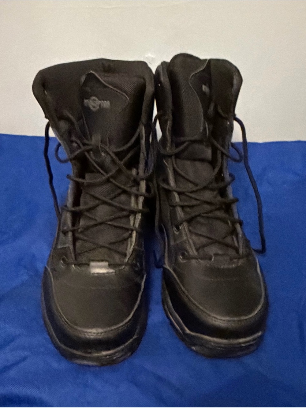 100% Leather Black steel toe Tactical Boots